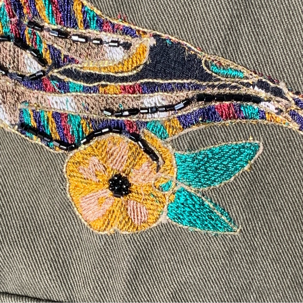 Zara Basic Denim Army Style Patch And Embroidered… - image 4